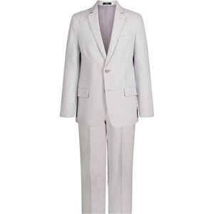 Nautica Big Boys Pindot 2 Piece Suit Set Light Grey, boy suit top and bottom 16